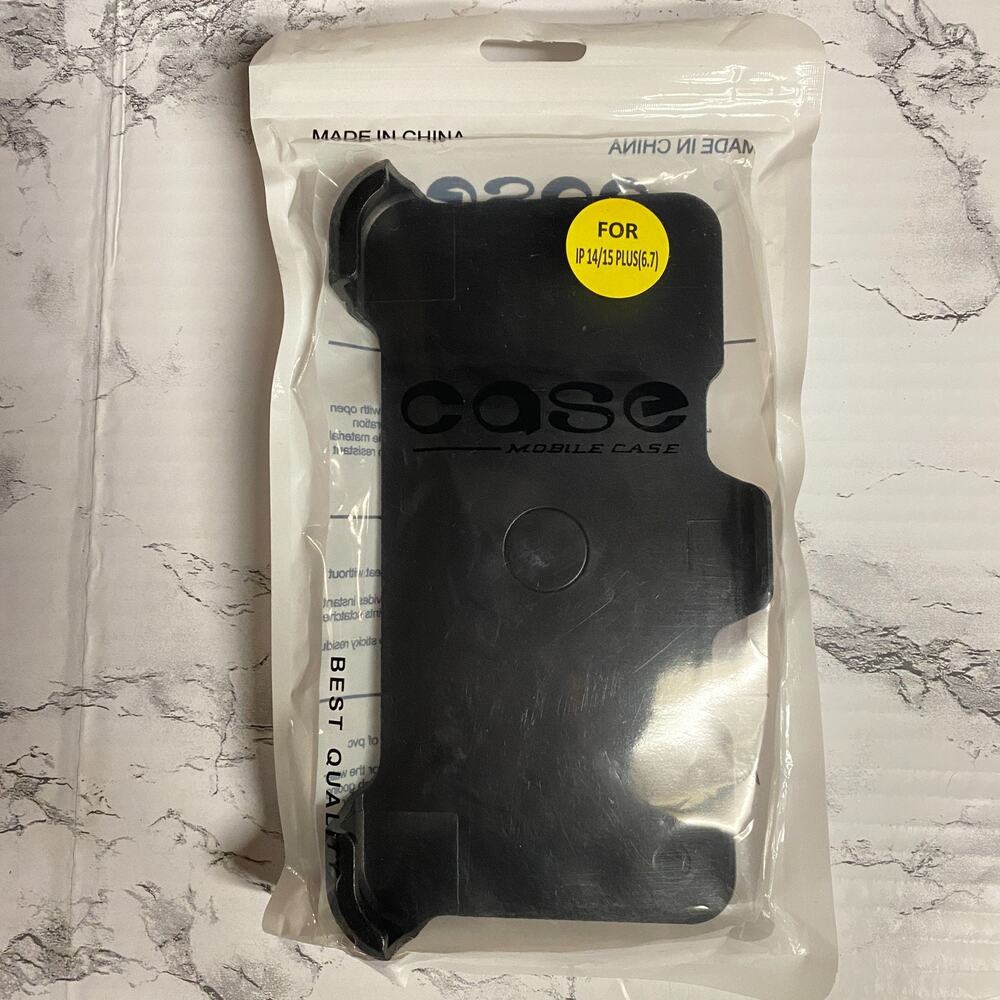 New Iphone 14/15 Plus 6.7 Black Plastic Defender Clip Mobile Cell Phone Case